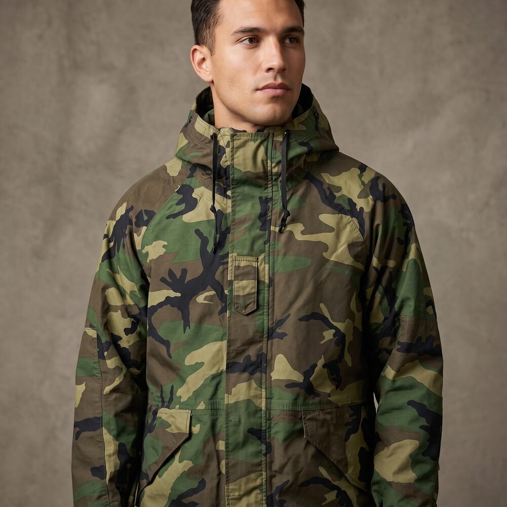 Tennier Industries Men's ECWCS Parka Cold Weather Woodland Camo Large Regular